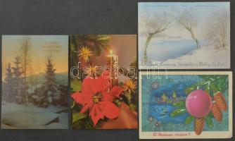 Kb. 200 db MODERN karácsonyi és újévi üdvözlő képeslap / Cca. 200 modern Christmas and New Year greeting postcards