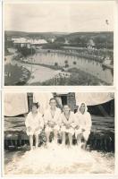 Vízaknasósgyógyfürdő, Salzburg, Ocna Sibiului; - 2 db régi fotó képeslap / 2 pre-1945 photo postcards