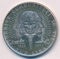 Törökország 1973. 100L Ag "A köztársaság kikiáltásának 50. évfordulója" T:AU folt Turkey 1973. 100 Lira Ag "50th anniversary of Republic" C:AU spotted Krause KM#903