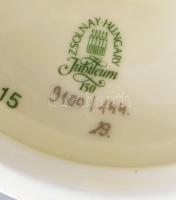 Zsolnay Sissy mintás gyertyatartó, jelzett, hibátlan, m: 16 cm