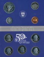 Amerikai Egyesült Államok 1999S 1c-1/2$ (4xklf) forgalmi sor, műanyag tokban + 1/4$ Cu-Ni "50 á...