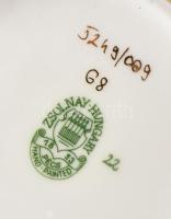 Zsolnay virágmintás hólyagos váza, jelzett, hibátlan, d: 13 cm, m: 7 cm