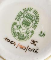 Zsolnay pillangó mintás váza, jelzett, hibátlan, m: 7 cm