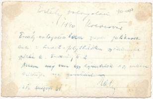 1940 Kolozsvár, Cluj; focisták csoportja, futball / group of football players. photo (ragasztónyom /...