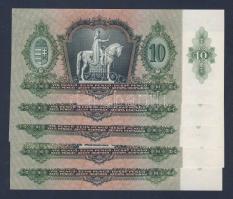 1936. 10P (5x) egymás utáni sorszámokkal T:I