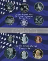 Amerikai Egyesült Államok 2004S 1c-1$ (6xklf) forgalmi sor, műanyag tokban + 1/4$ Cu-Ni "50 áll...