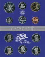 Amerikai Egyesült Államok 2004S 1c-1$ (6xklf) forgalmi sor, műanyag tokban + 1/4$ Cu-Ni "50 áll...