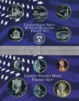 Amerikai Egyesült Államok 2005S 1c-1$ (6xklf) forgalmi sor, műanyag tokban + 1/4$ Cu-Ni "50 áll...