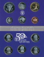 Amerikai Egyesült Államok 2005S 1c-1$ (6xklf) forgalmi sor, műanyag tokban + 1/4$ Cu-Ni "50 áll...