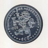 Hollandia 1995. Ecu "Mauritius" érmés borítékon alkalmi bélyegzős bélyegpárral, hátoldali ...