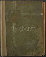 Képeslapgyűjtemény maradvány: 69 db régi művész képeslap vegyes minőségben régi foltos albumban / 69...