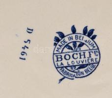 Boch & Fréres Virágos art deco kancsó és tál. La Louviere, Belgium cca 1920. Dekorterv: Raymond ...