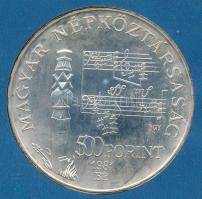 1981. 500Ft Ag "Bartók Béla" fekete, "MNB" tokban T:BU patina Adamo EM62