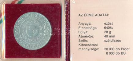 1984. 500Ft Ag "Nők évtizede" műbőr tokban, tanúsítvánnyal T:BU az érmét tartó műanyag elt...
