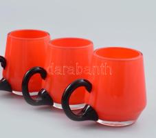 Art deco likőrös készlet. M. Powolny, Szilézia, XX. sz. eleje. Kézzel készült anyagában színezett, c...