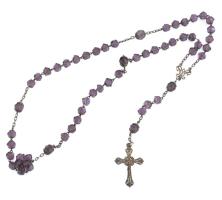 Rózsafüzér ezüst(Ag) szerelékekkel, jelzett, h: 60 cm, bruttó: 44,65 g