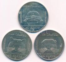 1985. 100Ft Cu-Ni-Zn (3xklf) "Természetvédelem - Mocsári Teknős, Vadmacska, Vidra" mindhárom kapszulában T:BU Adamo EM82, EM83, EM84