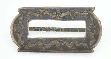 Ezüst(Ag) övcsat, jelzés nélkül, 4,5×2,5 cm, bruttó: 6,7 g