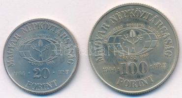 1984. 20Ft Cu-Ni "FAO - Védd az erdőt" + 100Ft Cu-Ni "FAO - Ha kivágod, ültess is&quo...