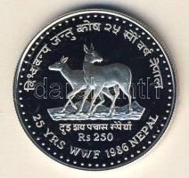 Nepál 1986. 250R Ag "WWF-Pézsmaszarvas" T:PP Csak 25.000db! Tanúsítvánnyal!