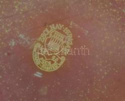 Zsolnay nagy méretű eozin mázas váza. Jelzett, lepattanással d: 18 cm, m: 11 cm