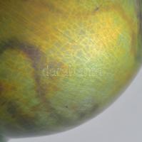 Zsolnay eozin mázas váza. Jelzett, restaurálással, m: 13,5 cm, d: 18 cm