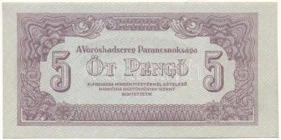 1944. 5P "A Vöröshadsereg Parancsnoksága" T:XF több kisebb sarokhajlás