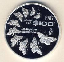 Mexikó 1987. 100P Ag "WWF-Császárlepke" T:PP Csak 25.000db! Tanúsítvánnyal!
