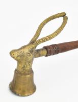 Kos fejes gyertyakoppintó. Réz, fa nyéllel 33 cm