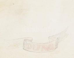 Olvashatatlan jelzéssel, XX. sz. vége: Duna, 1990. Vegyes technika, papír, fakeretben, 44,5x39,5 cm