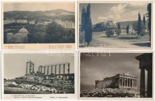 11 db RÉGI görög város képeslap vegyes minőségben, főleg Athén / 11 pre-1945 Greek town-view postcards in mixed quality: mostly Athens