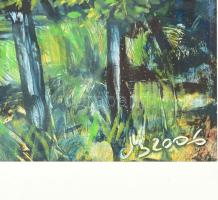 Mezős Béla (1949- ): Zivatar után. Akril, karton. Jelzett, üvegezett keretben 18x28 cm, 30x40 cm Hát...