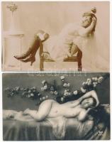 5 db RÉGI francia meztelen erotikus hölgyet ábrázoló lap és képeslap / 5 pre-1945 French erotic nude...