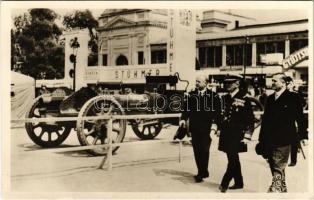 1942 Budapest XIV. Nemzetközi Vásár "Háborús Vásár", Horthy Miklós Magyarország kormányzó megnyitja a vásárt, Stühmer pavilon + So. Stpl