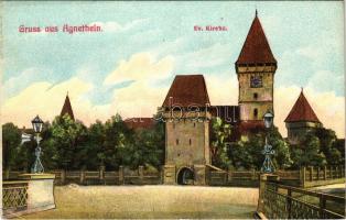 Szentágota, Agnetheln, Agnita; Ev. Kirche / Evangélikus templom. H. C. Lang kiadása / Lutheran church (EK)