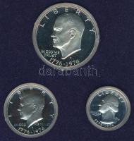 Amerikai Egyesült Államok 1976S 1/4$ Ag "Washington" + 1/2$ Ag "Kennedy" + 1$ Ag...