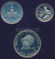 Amerikai Egyesült Államok 1976S 1/4$ Ag "Washington" + 1/2$ Ag "Kennedy" + 1$ Ag...