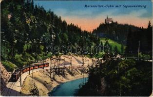 Mariazellerbahn mit Sigmundsberg / narrow-gauge railway, train (EB)