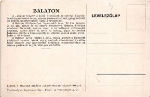 Balaton, Turisztikai reklámlap, fürdőzők. Magyar Királyi Államvasutak Igazgatósága s: Wágner Géza (E...