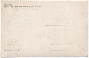 Pozsony, Pressburg, Bratislava; Az 1913. évi május 17-i nagy tűzvész után a Váralján a zsidó negyedb...