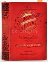 Prato, Katharina: Die Süddeutsche Küche mit Berücksichtigung des Thees und einem Anhange über das Servieren für Anfängerinnen sowie für praktische Köchinnen. Zusammengestellt: - -. Graz, 1896, Verlags-Buchhandlung "Styria", 1 t.+VIII+759+1 p. + 3 (két kétoldalas táblával, képtáblák) t. Szövegközti fekete-fehér illusztrációkkal. Német nyelven. Kiadói aranyozott, festett egészvászon-kötés, kissé kopott, kissé foltos borítóval, de alapvetően jó állapotban.