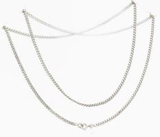 Ezüst(Ag) pancer nyaklánc, jelzett, h: 70 cm, nettó: 13,8 g