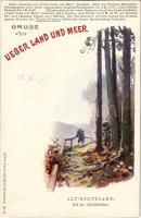 1898 (Vorläufer) Stuttgart, Alt-Stuttgart, auf der Schillerhöhe. "Ueber Land und Meer" Pos...