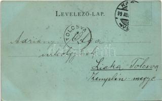 1899 (Vorläufer) Kassa, Kosice; Jakob féle palota rét részlettel, este. Szent-Istványi Júlia kiadása...