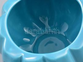 Német türkizkék tök alakú cukortartó. Jelzett, hibátlan, m: 12,5 cm