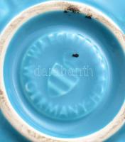 Német türkizkék tök alakú cukortartó. Jelzett, hibátlan, m: 12,5 cm