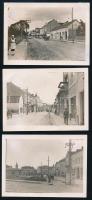 cca 1940 Gyergyószentmiklós és Máramarossziget (Erdély), 9 db fotó, változó állapotban, a hátoldalon...