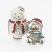 Ezüst(Ag) 4 db karácsonyi charm, Pandora jelzéssel, bruttó: 10,7 g