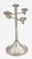Fördős László (1938- ): Iparművész ötágú gyertyatartó. Fém, jelzett, kopásokkal m: 24 cm