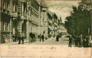 1902 Zagreb, Zágráb; Zrinjski trg / Zrínyi tér / square (EK)